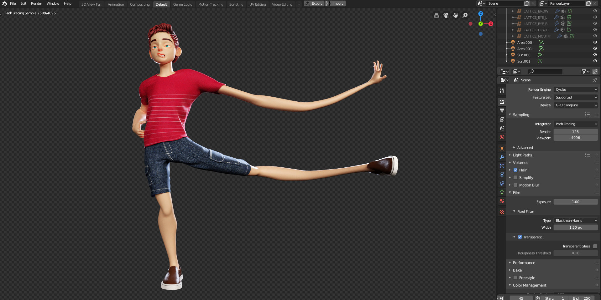 Rigged - Stylized Character Boy  - Blender Cycles And Eevee 3D model_3