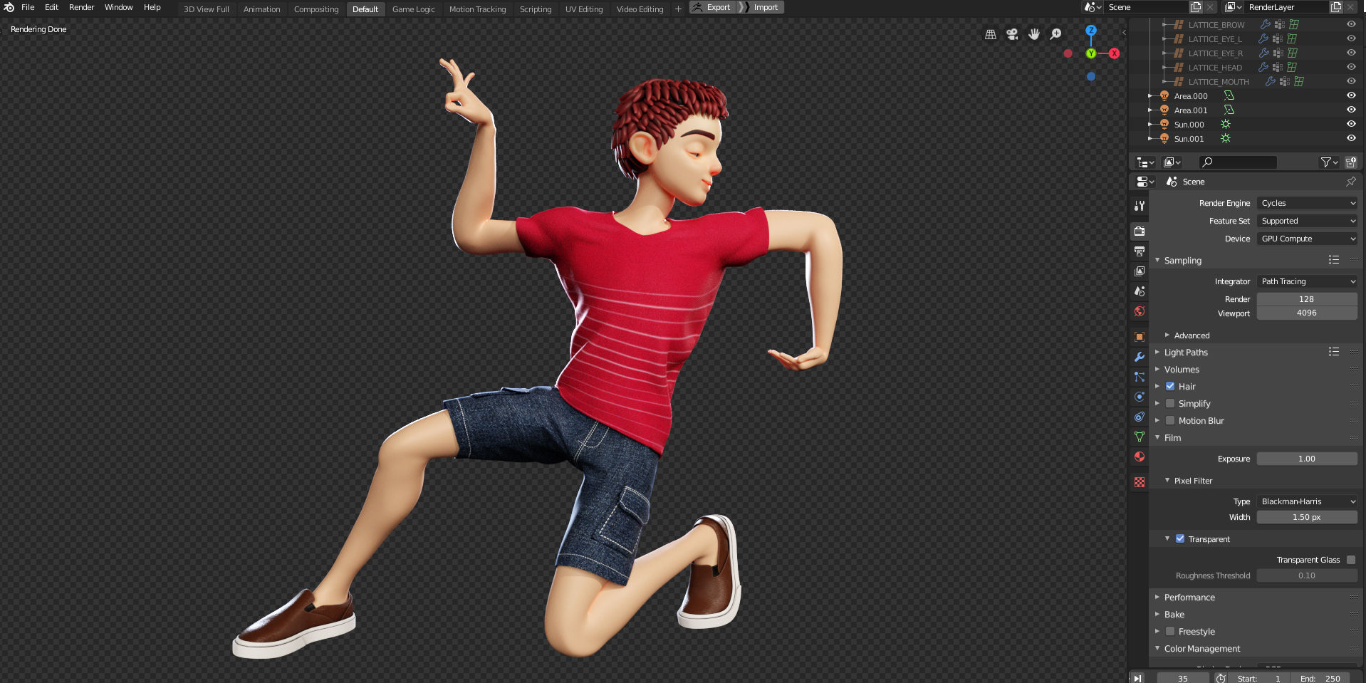 Rigged - Stylized Character Boy  - Blender Cycles And Eevee 3D model_1
