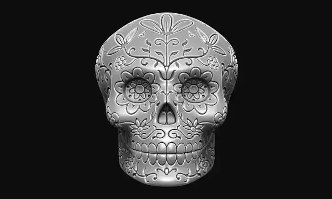 Floral Skull Pendant