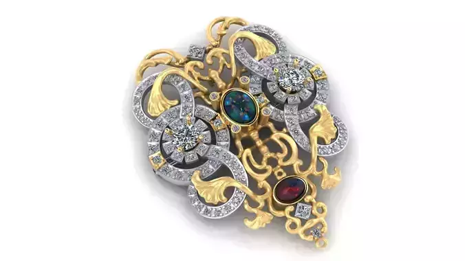 antiques Brooch 3D print model