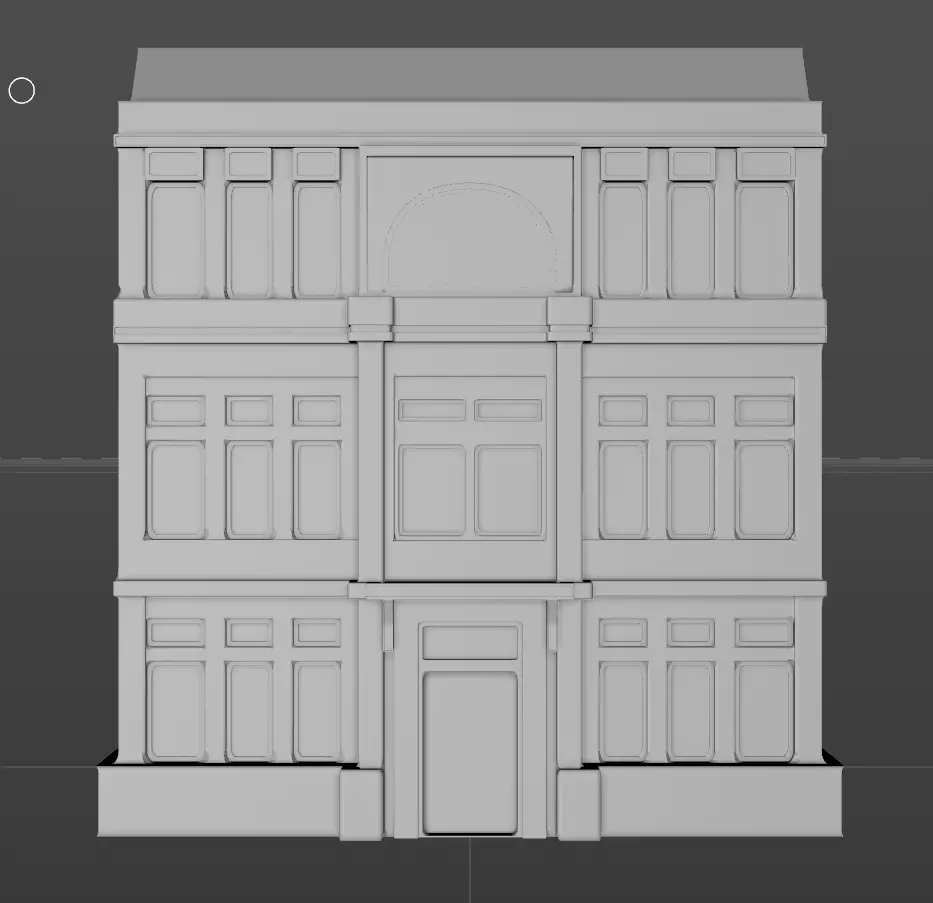 Building with windows and doors Free 3D model_0