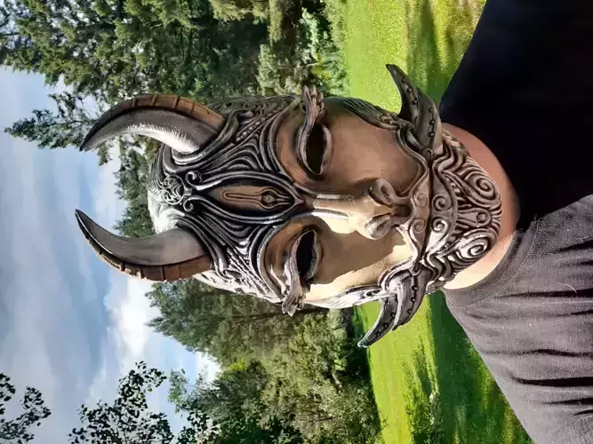 Female oni mask 3D print model