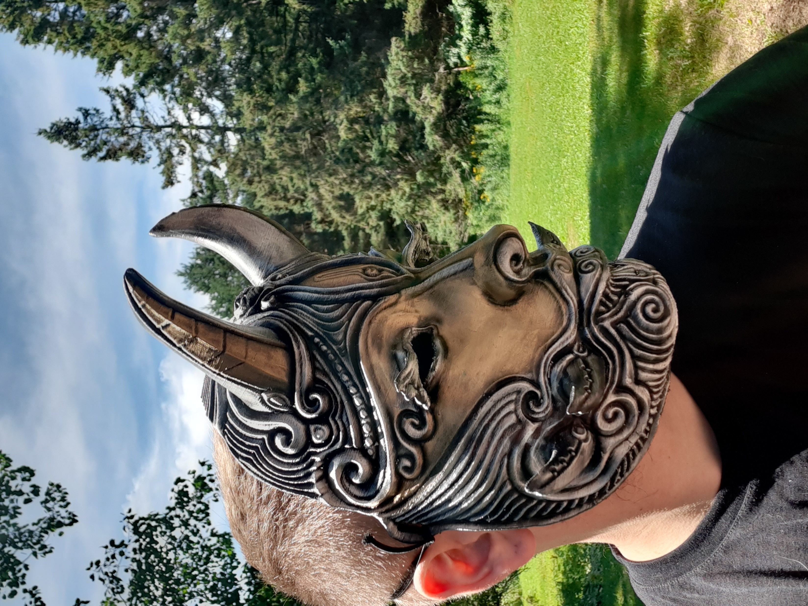 Female oni mask 3D model 3D printable CGTrader