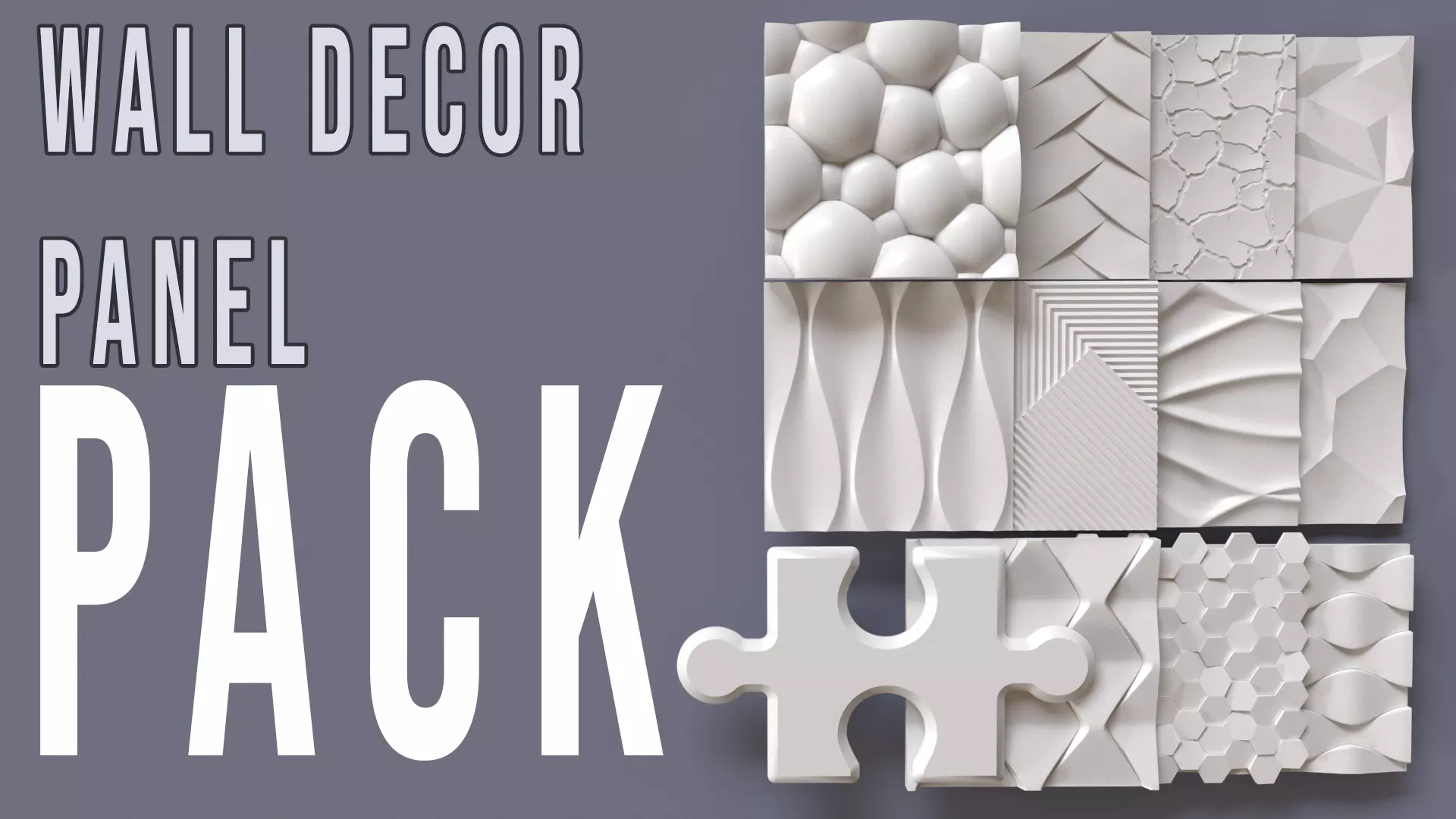 Wall Panels Pack by Niron gypsum 3d panels  3D model_0