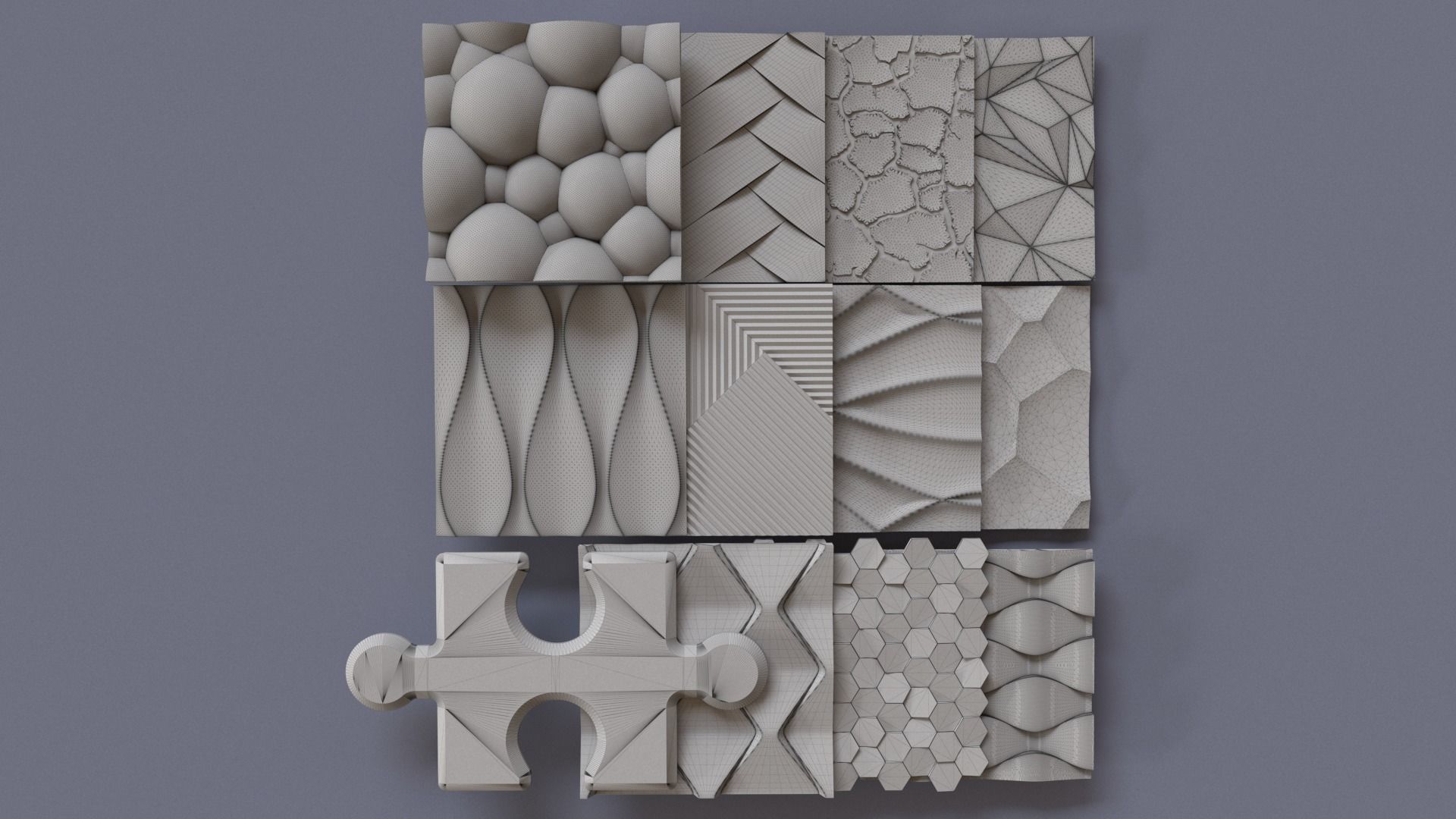 Wall Panels Pack by Niron gypsum 3d panels  3D model_13