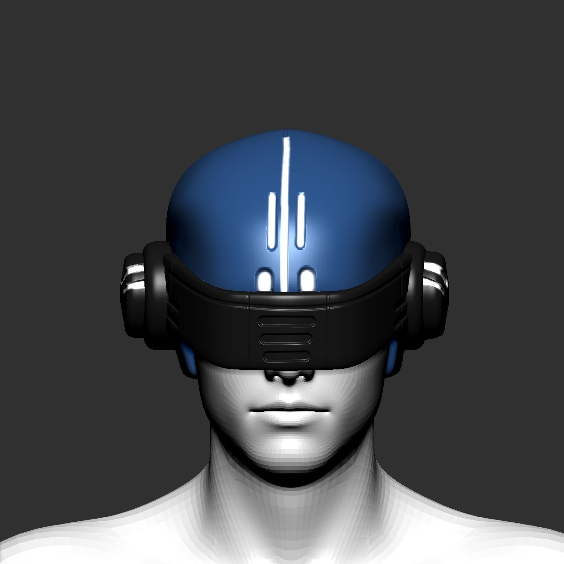 helmet high poly sculpt 3d printable 3D model_1