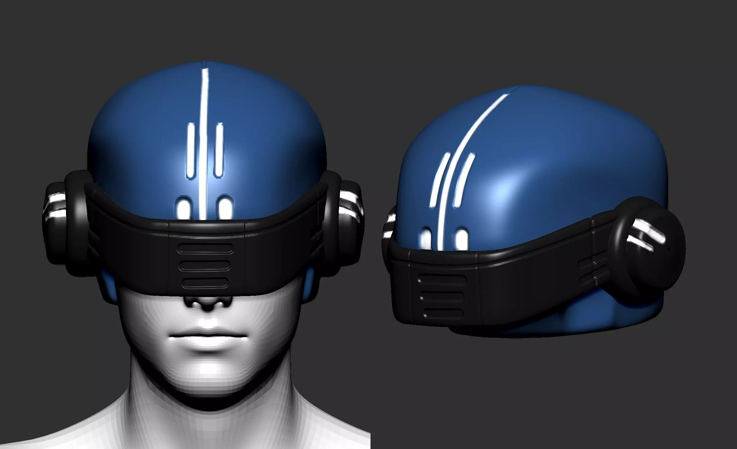 helmet high poly sculpt 3d printable 3D model_0