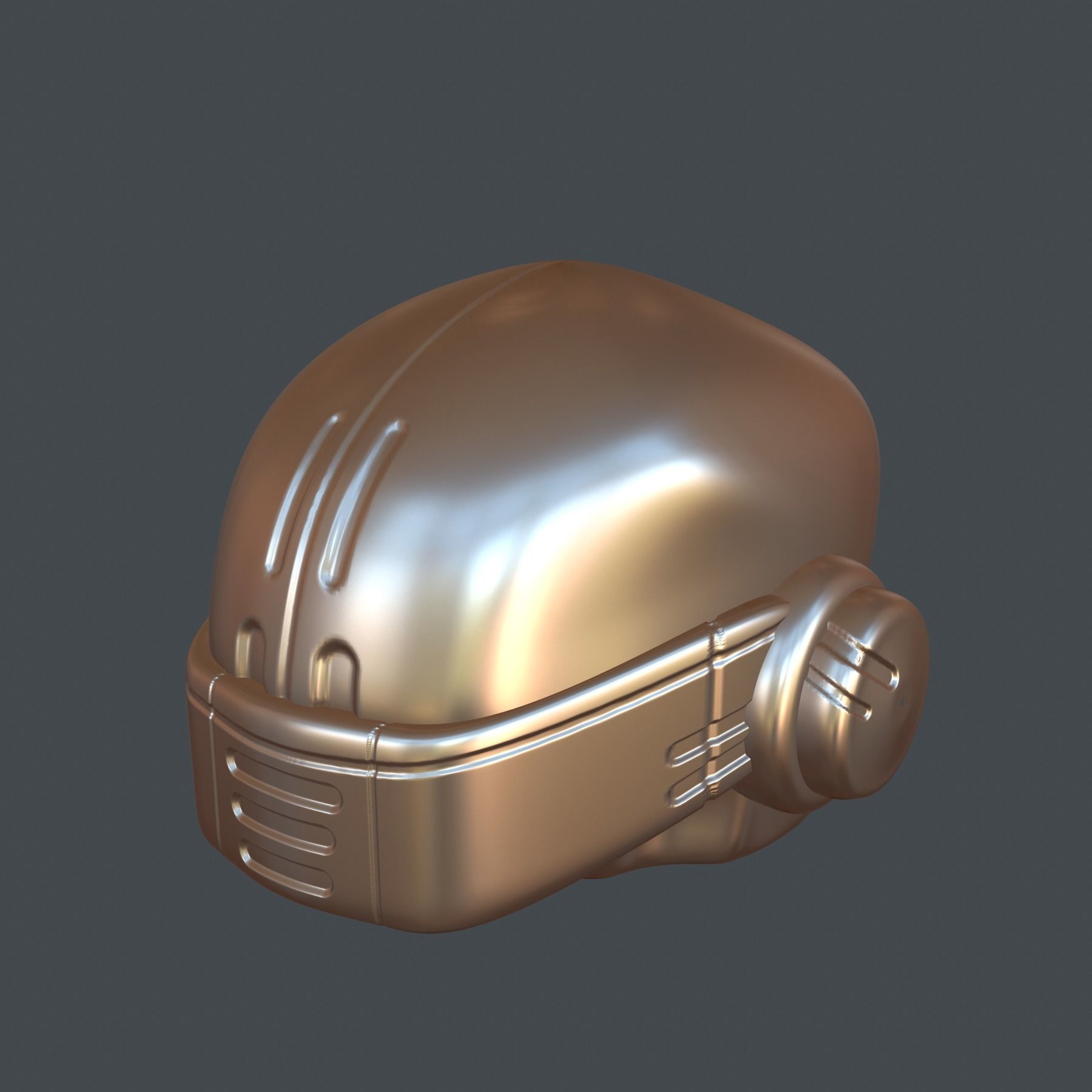 helmet high poly sculpt 3d printable 3D model_6