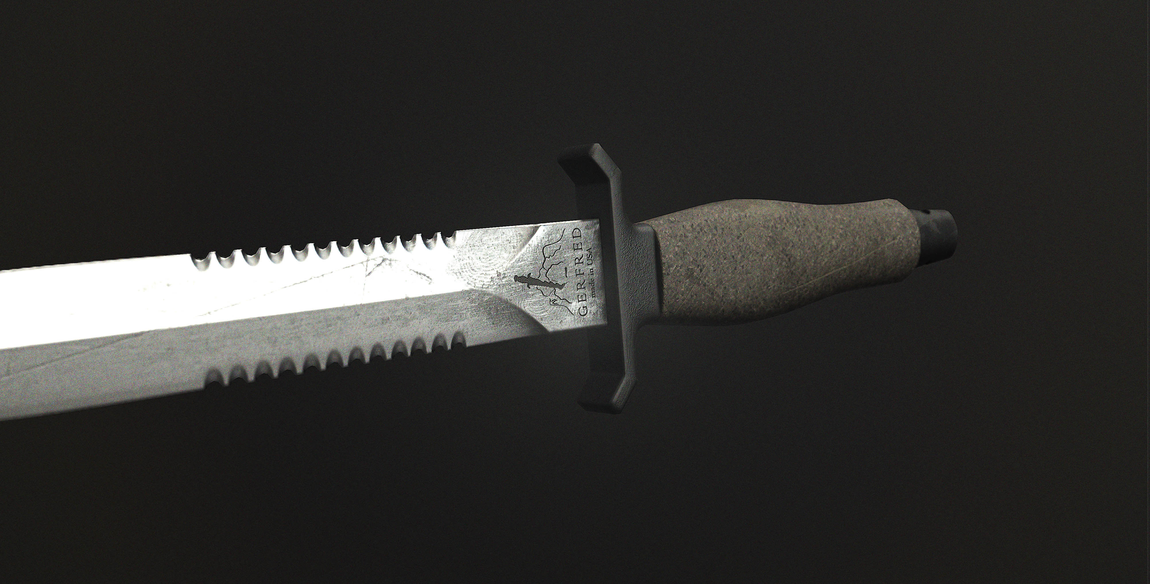 Knife Gerfred Low-poly 3D model_1