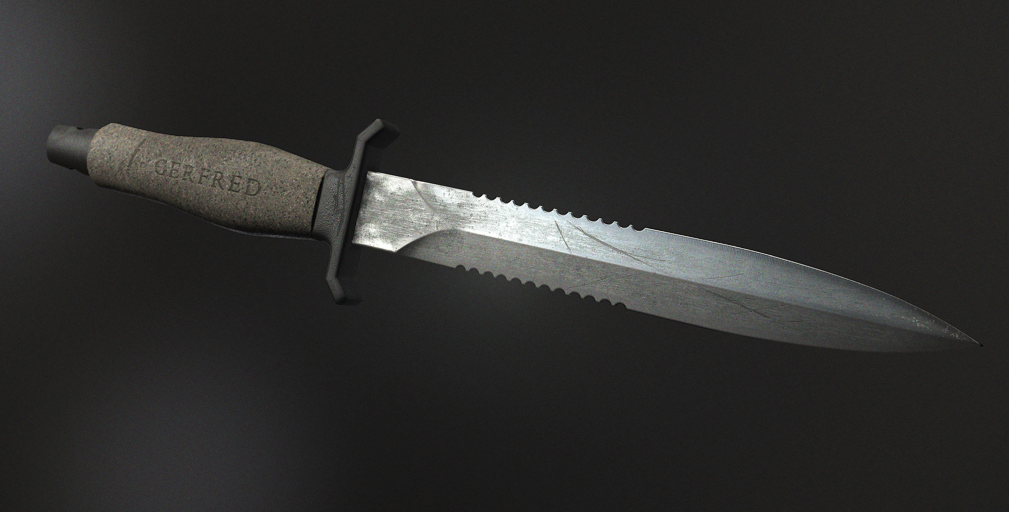 Knife Gerfred Low-poly 3D model_2