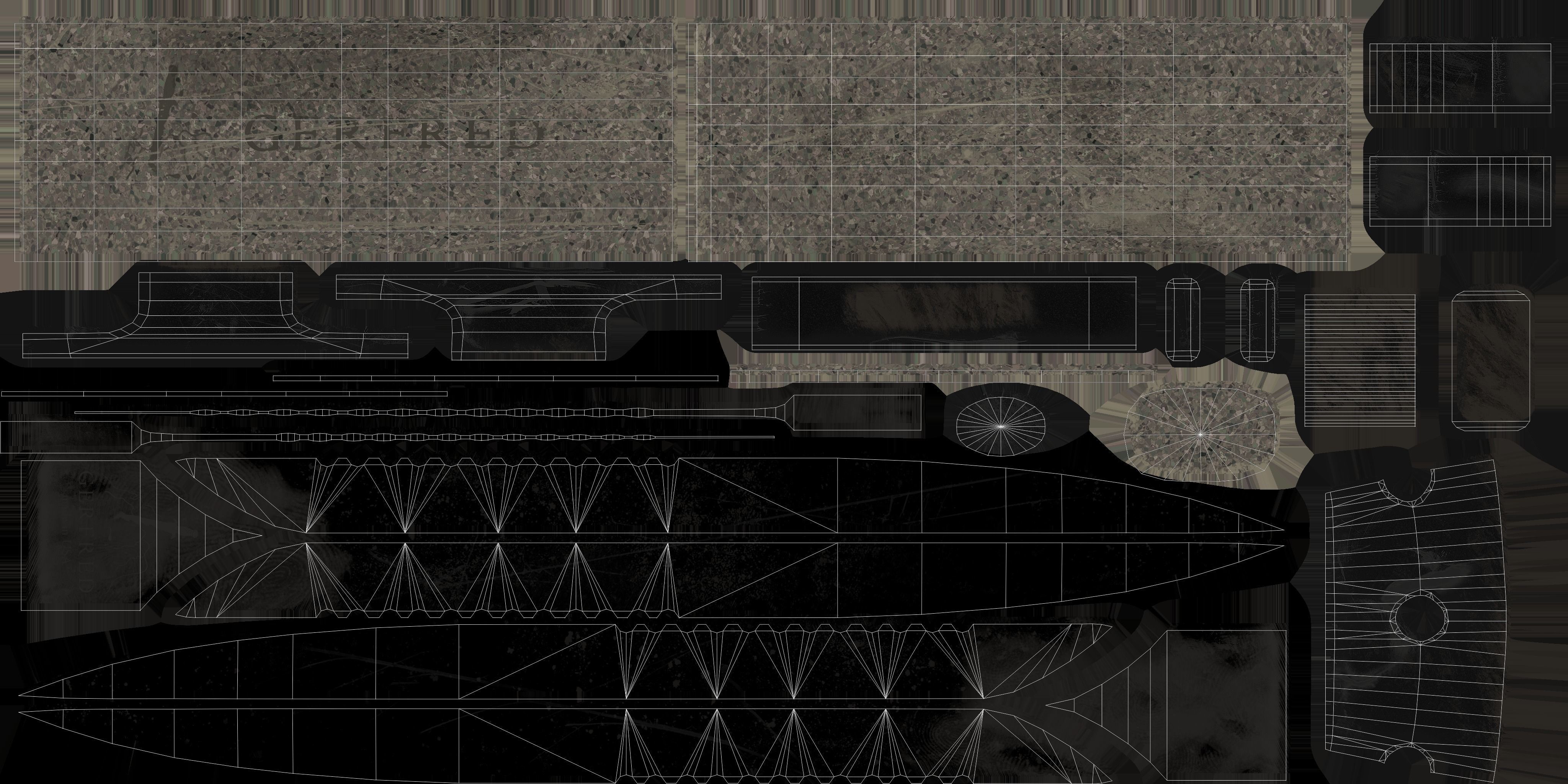 Knife Gerfred Low-poly 3D model_3