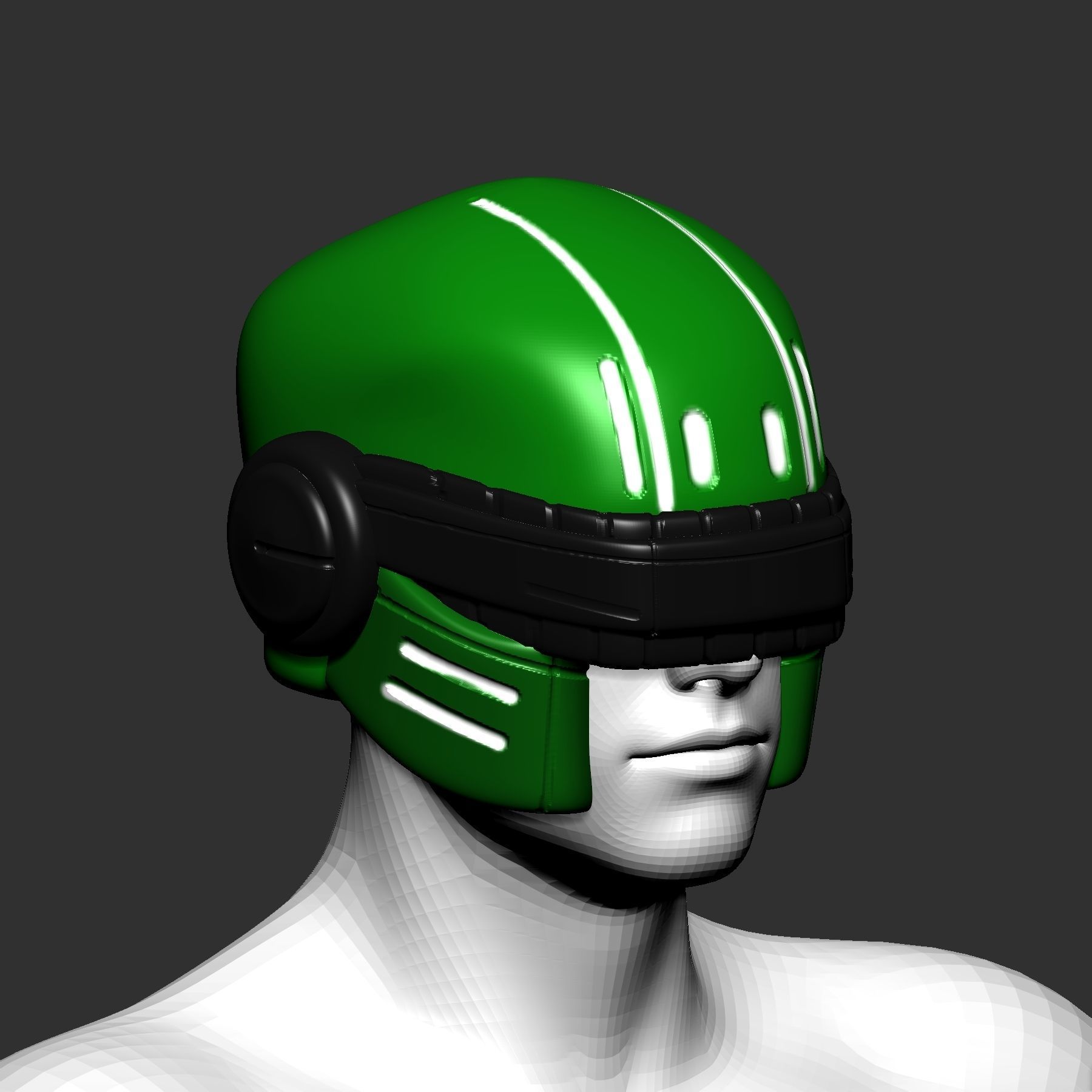 helmet high poly sculpt 3d printable 3D model_3