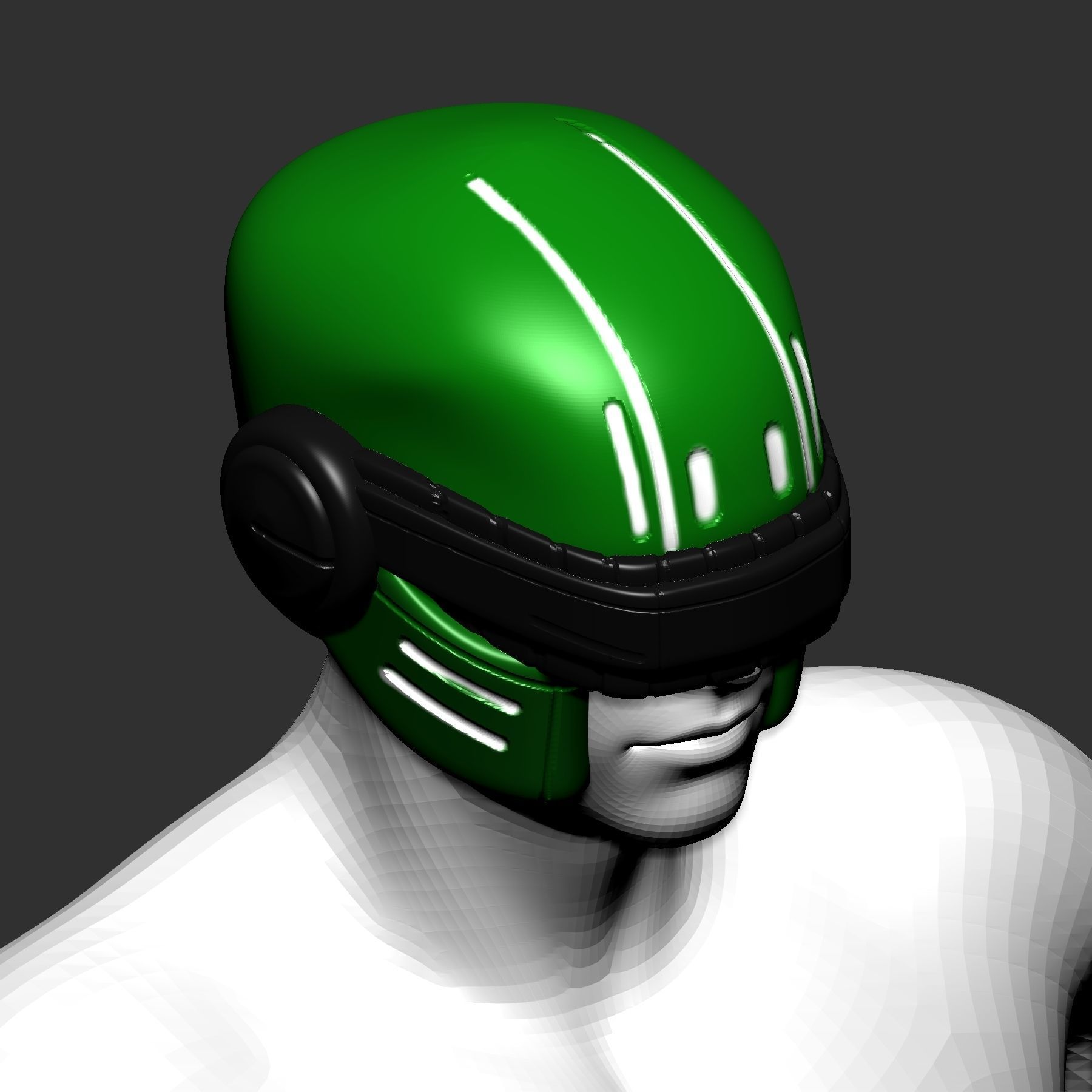 helmet high poly sculpt 3d printable 3D model_4