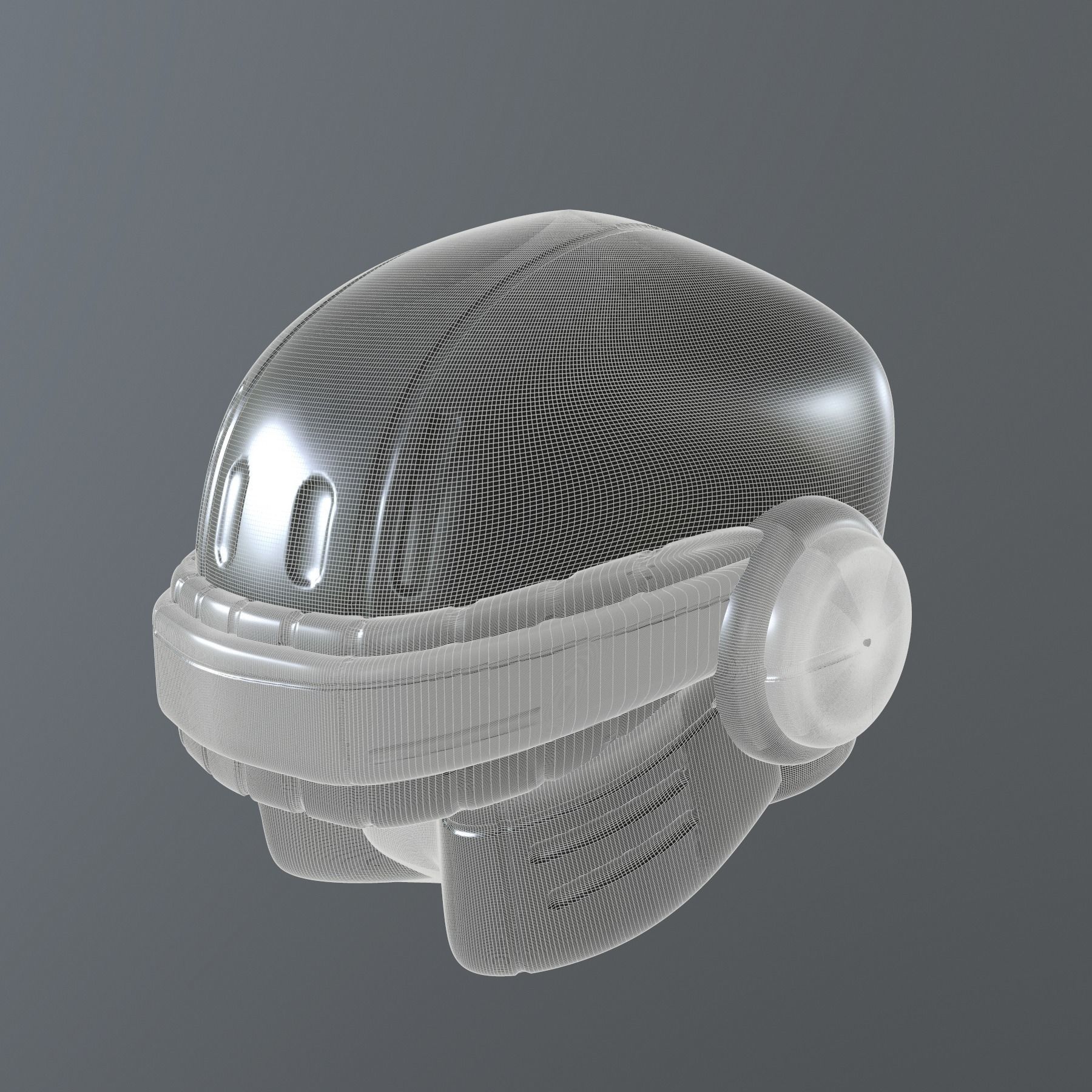 helmet high poly sculpt 3d printable 3D model_9