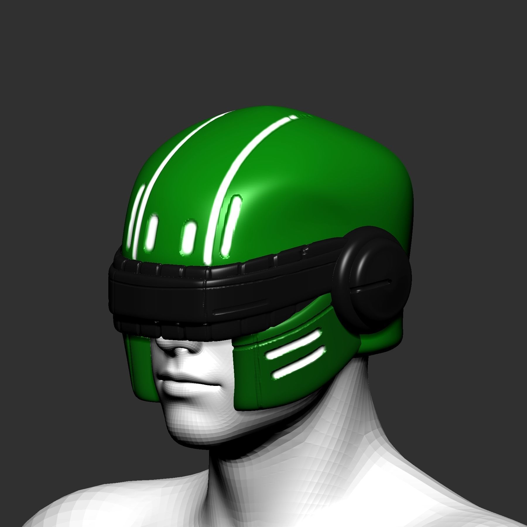 helmet high poly sculpt 3d printable 3D model_2
