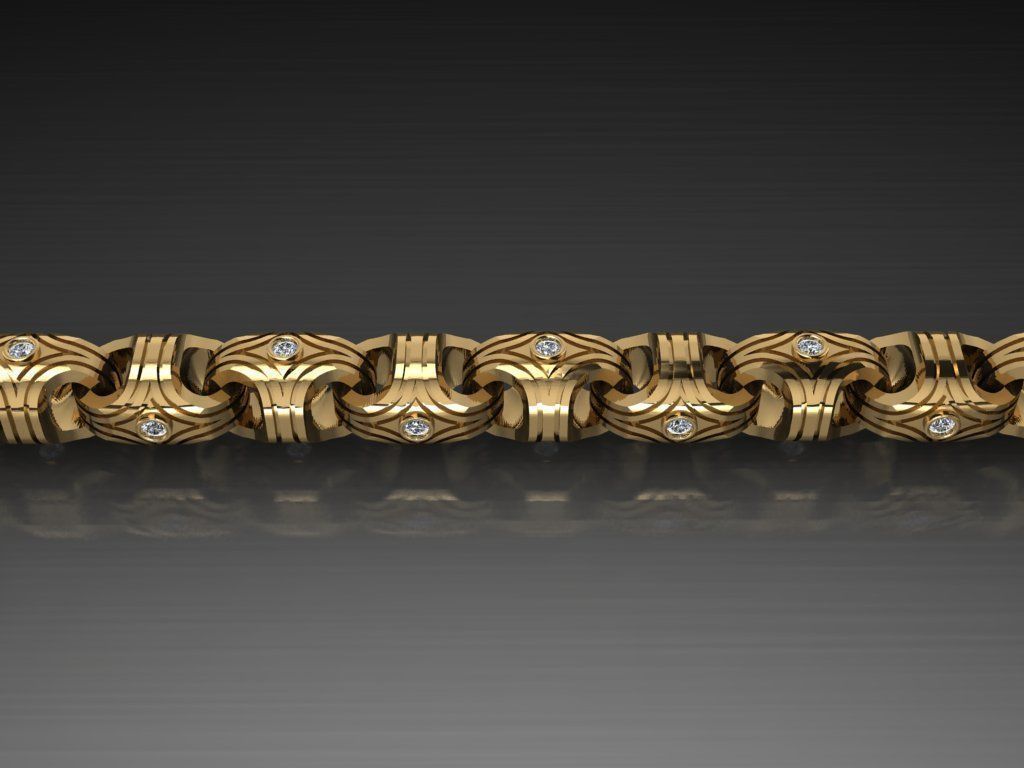 Chain with diamonds 3D print model_1