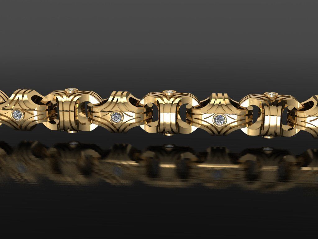 Chain with diamonds 3D print model_2