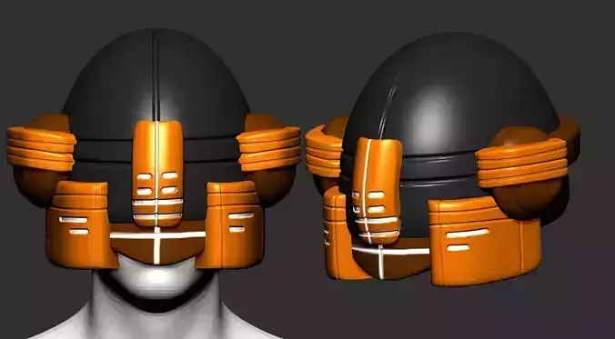 helmet high poly sculpt 3d printable ver 9 3D model