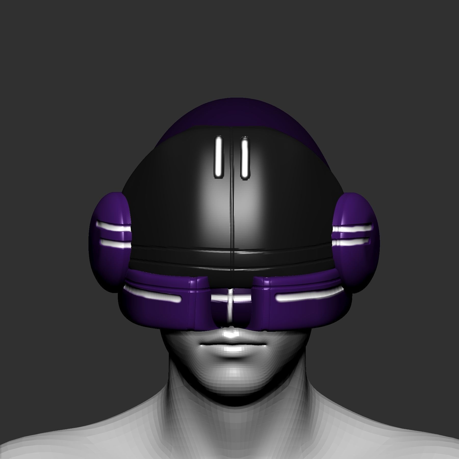 helmet high poly sculpt 3d printable 3D model_1