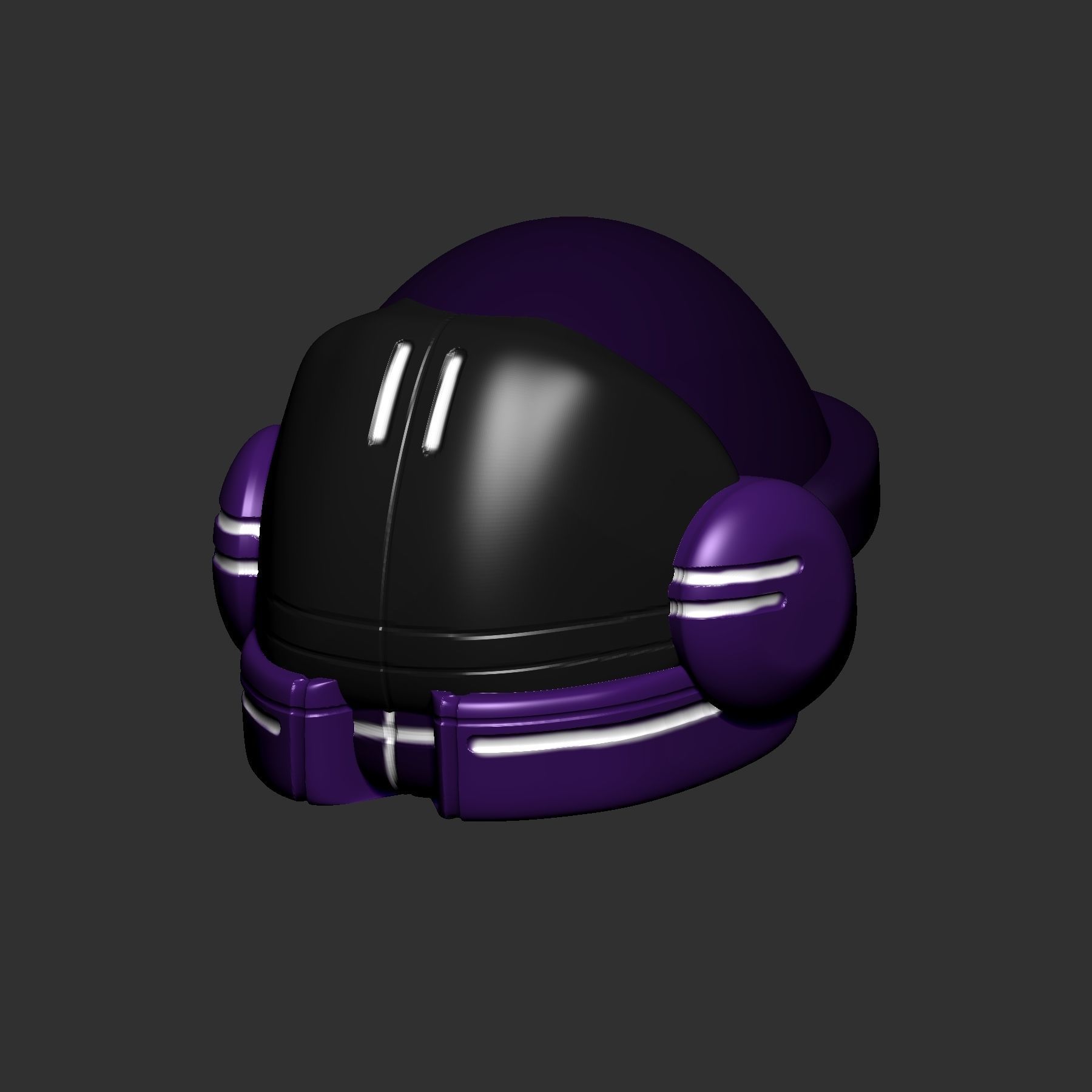 helmet high poly sculpt 3d printable 3D model_3