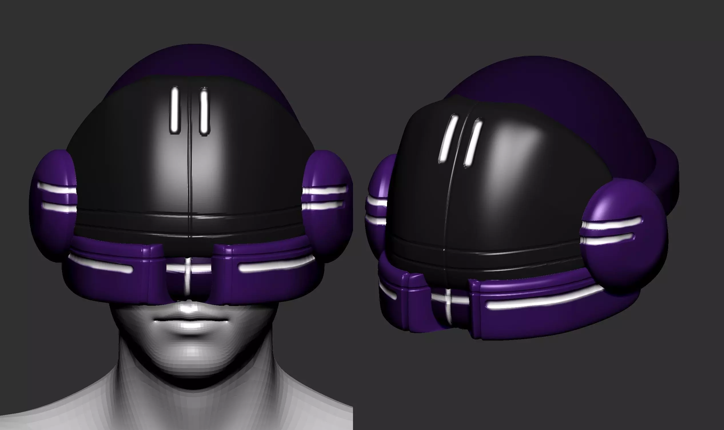 helmet high poly sculpt 3d printable 3D model_0