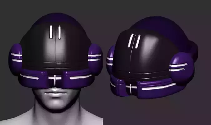 helmet high poly sculpt 3d printable 