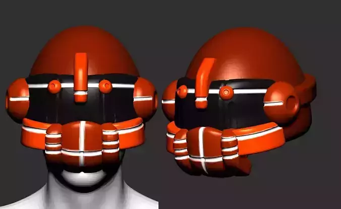 helmet high poly sculpt 3d printable ver 7 3D model
