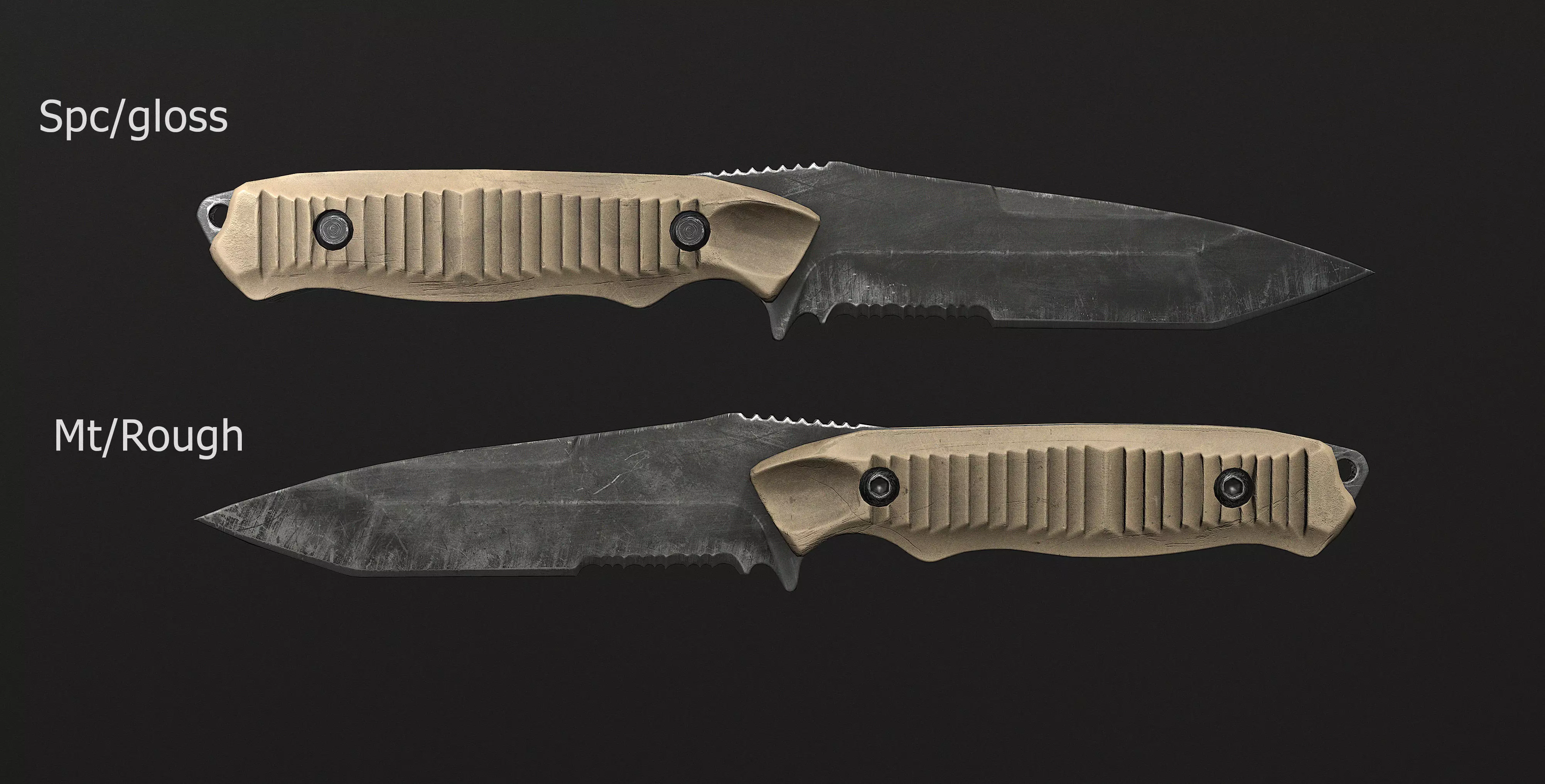 Knife Nimravus Tanto Low-poly 3D model