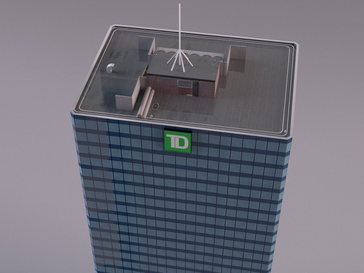TD Tower Vancouver - Ultra-Low-Poly 3D Model Low-poly 3D model_4