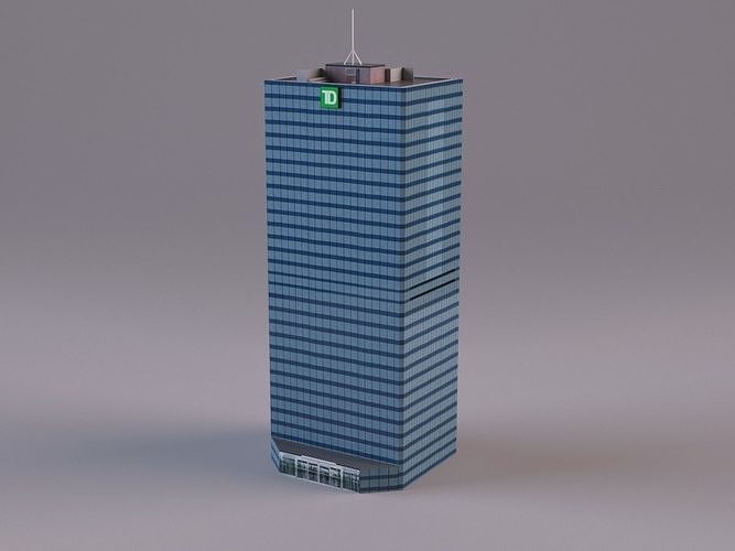 TD Tower Vancouver - Ultra-Low-Poly 3D Model Low-poly 3D model