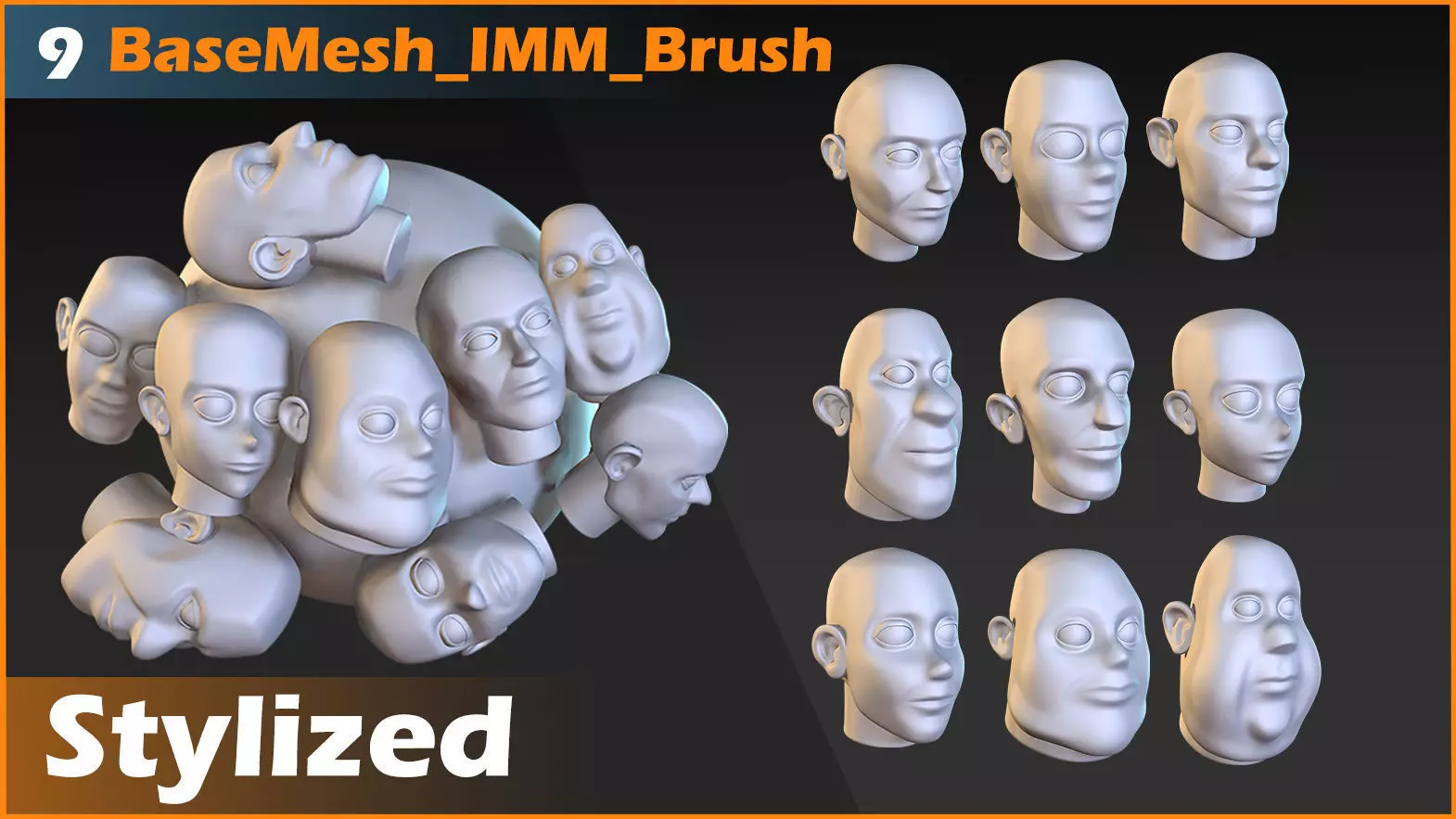 Base Mesh Head IMM Brush 3D model
