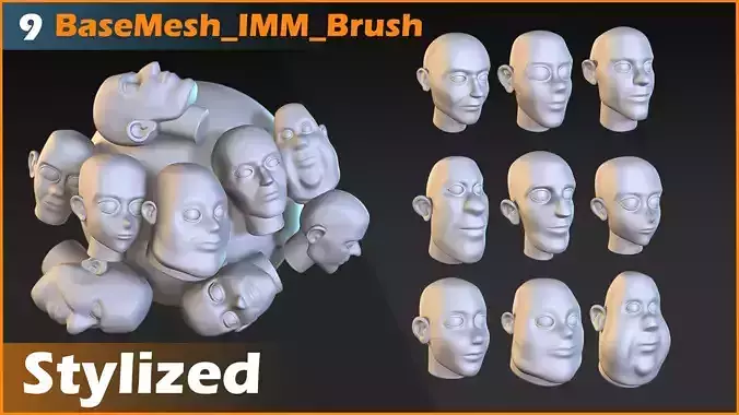 Base Mesh Head  IMM Brush 3D model