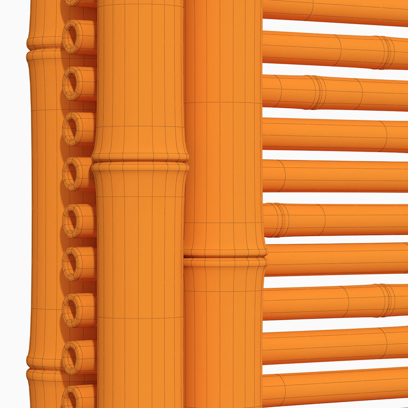 Bamboo branch wall panel 3D model_16