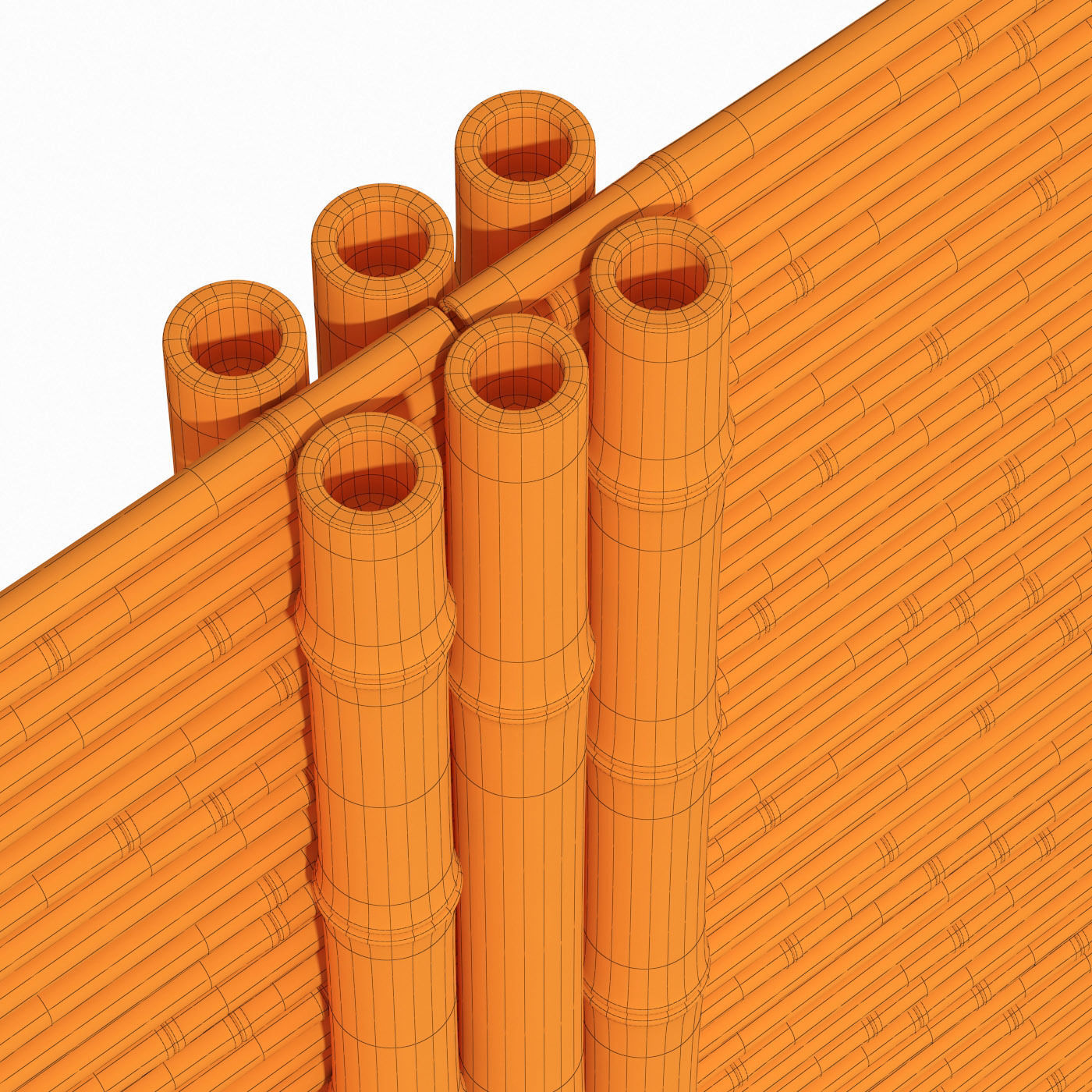 Bamboo branch wall panel 3D model_17
