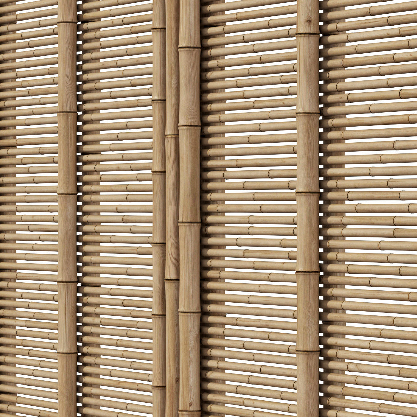 Bamboo branch wall panel 3D model_4