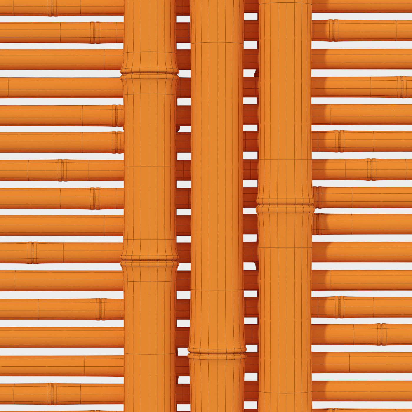 Bamboo branch wall panel 3D model_15