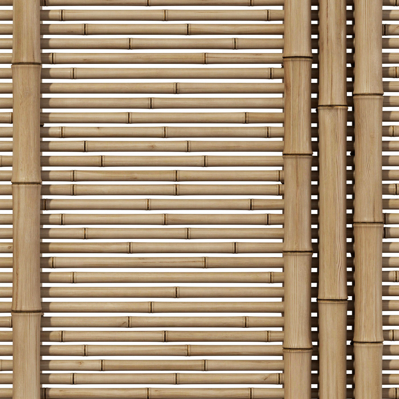 Bamboo branch wall panel 3D model_3