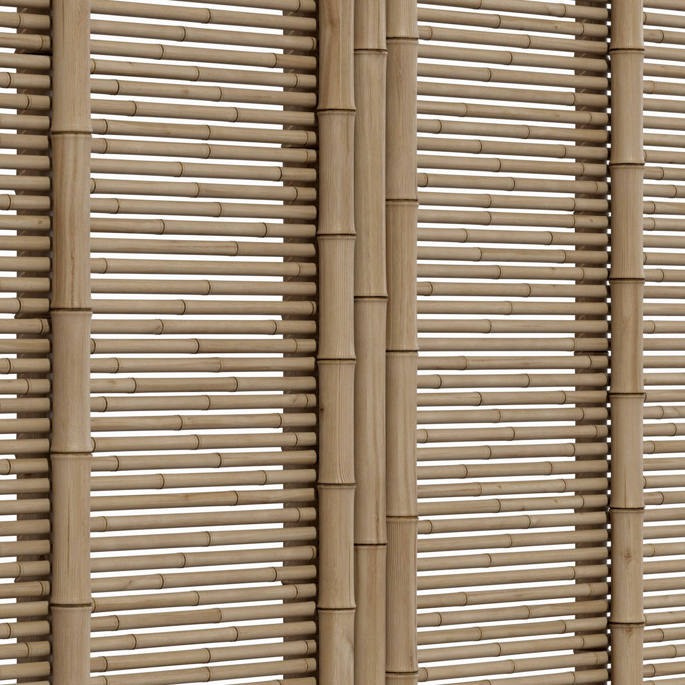 Bamboo branch wall panel 3D model_2