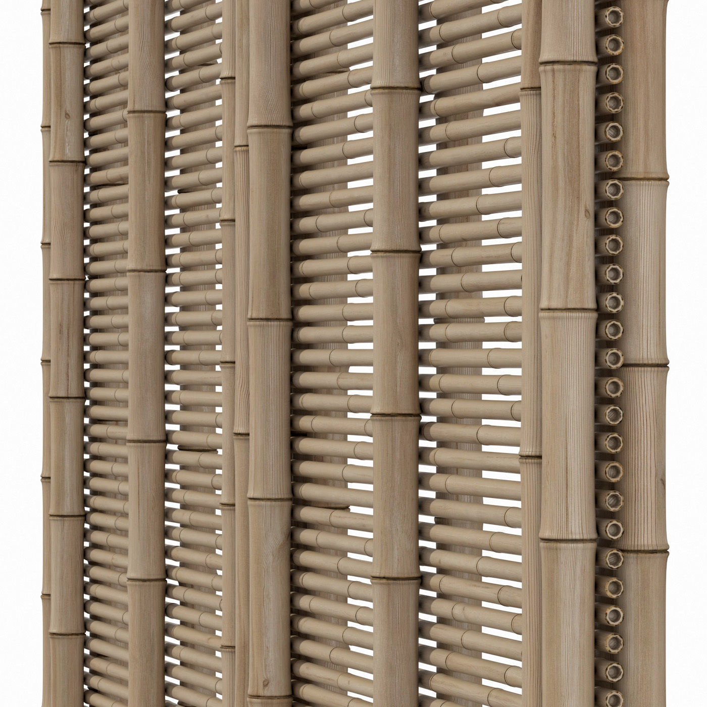 Bamboo branch wall panel 3D model_6