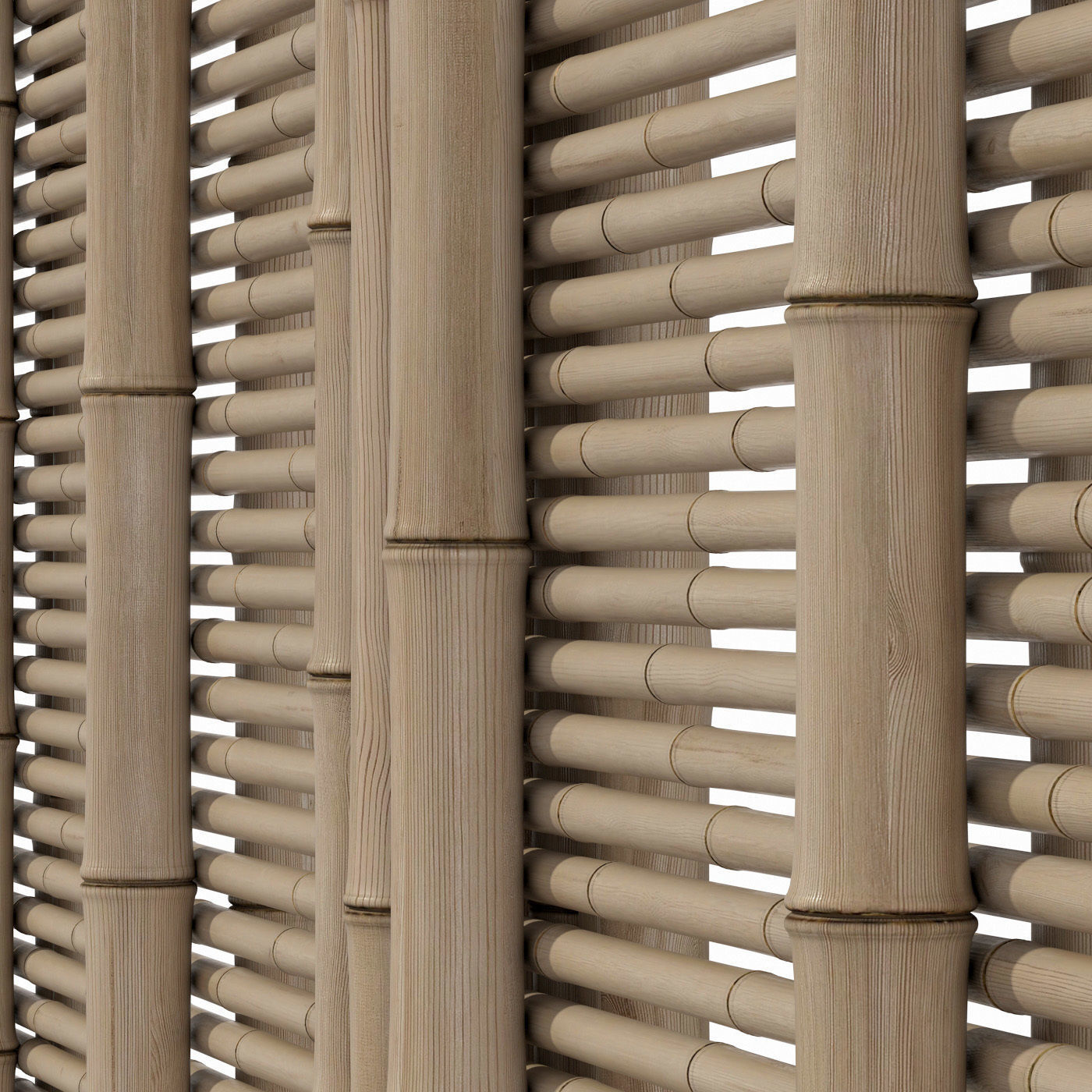 Bamboo branch wall panel 3D model_7