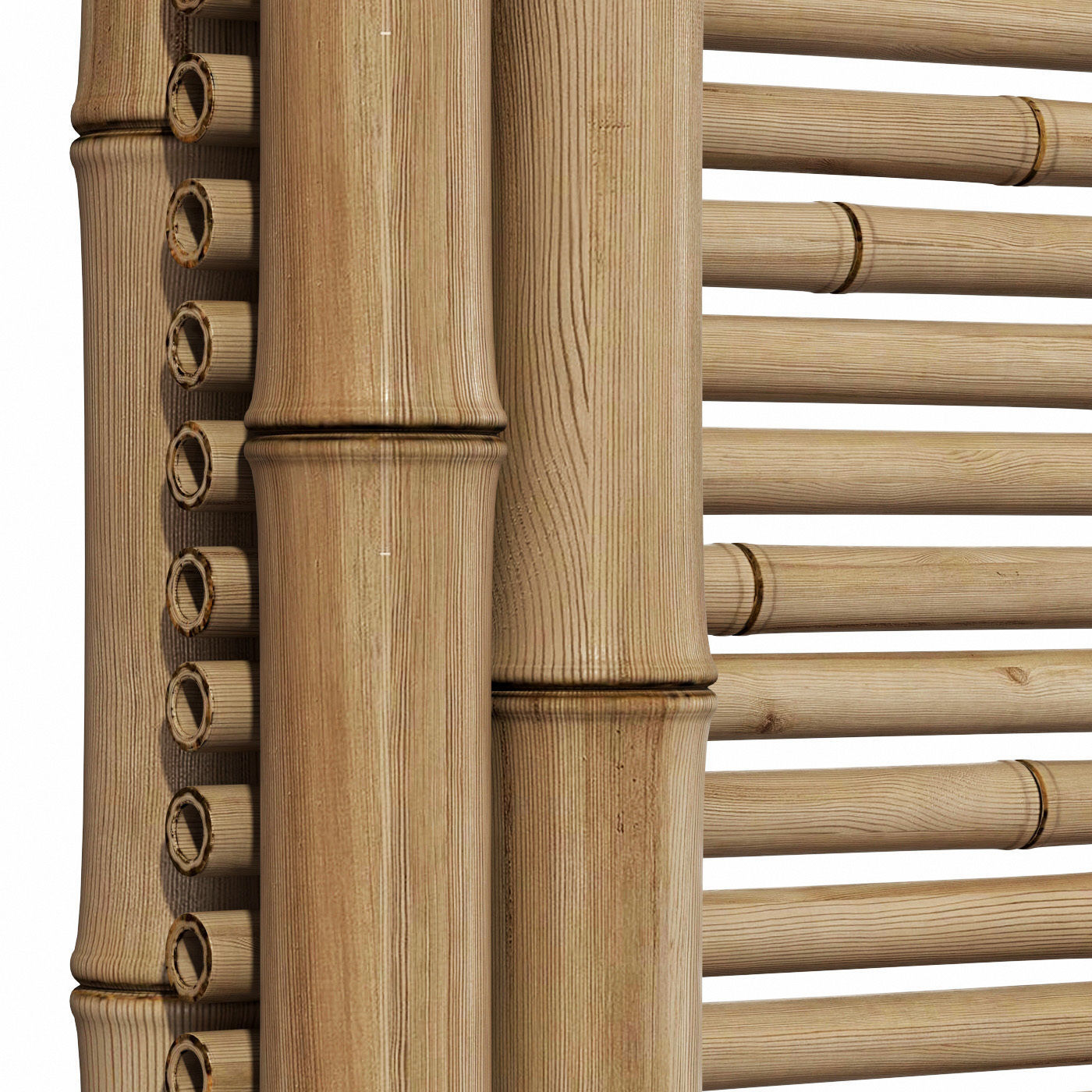 Bamboo branch wall panel 3D model_9