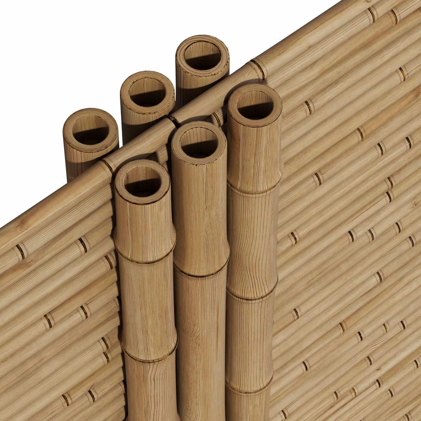 Bamboo branch wall panel 3D model_10