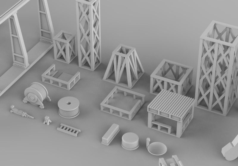 Infrastructure and Objectives Mega Pack 3D print model_9