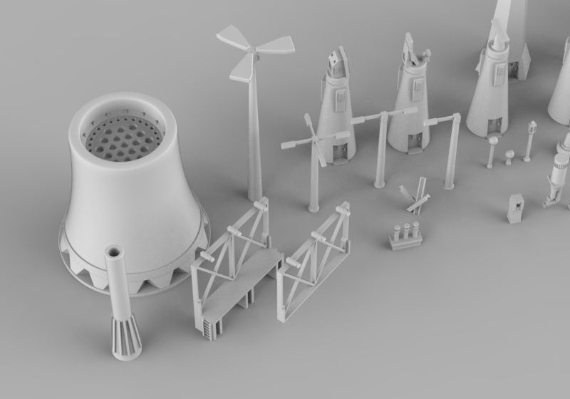 Infrastructure and Objectives Mega Pack 3D print model_2