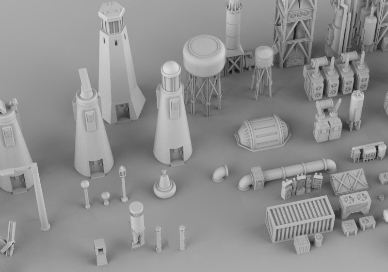 Infrastructure and Objectives Mega Pack 3D print model_3