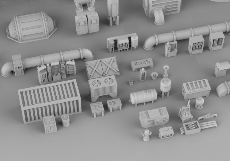 Infrastructure and Objectives Mega Pack 3D print model_4
