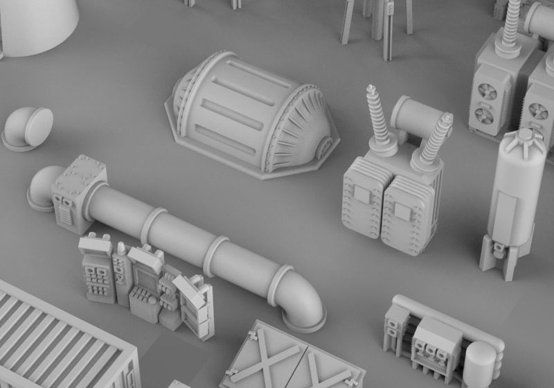 Infrastructure and Objectives Mega Pack 3D print model_12