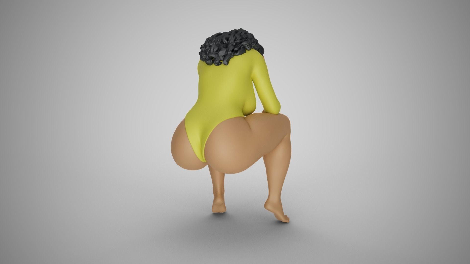 Sitting Woman Thinking 3D print model_9