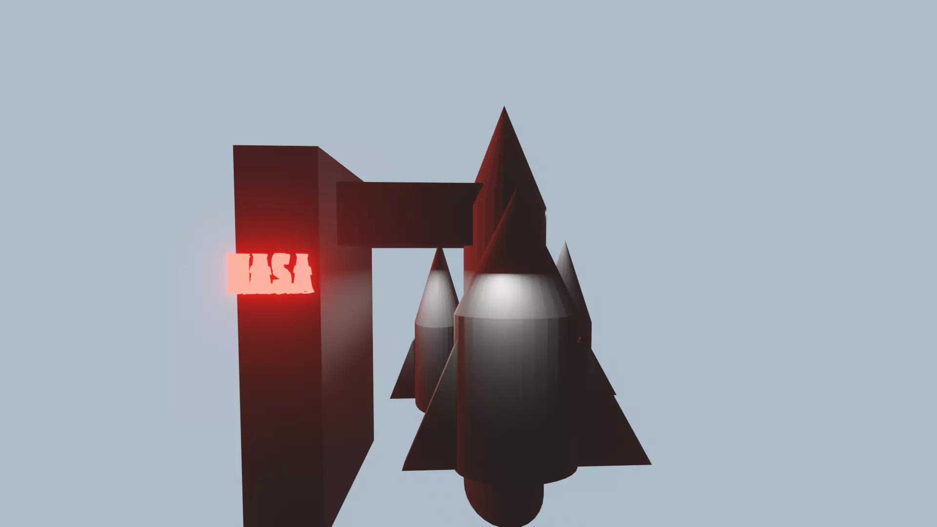 a SPACESHIP rocket with light 3D model_0