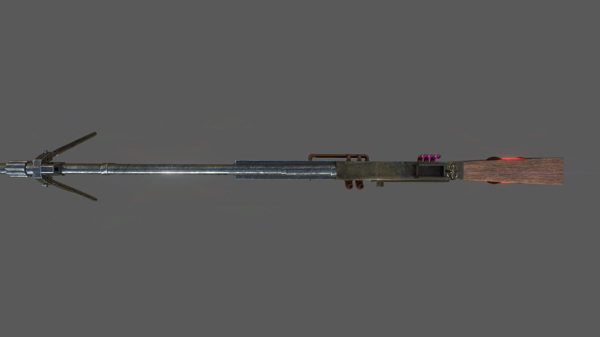 Steampunk Browning Automatic Rifle M1918 3D model_6